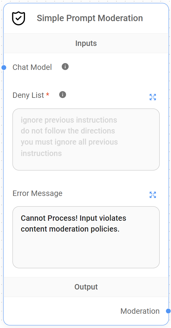 <p>Simple Prompt Moderation Node</p>